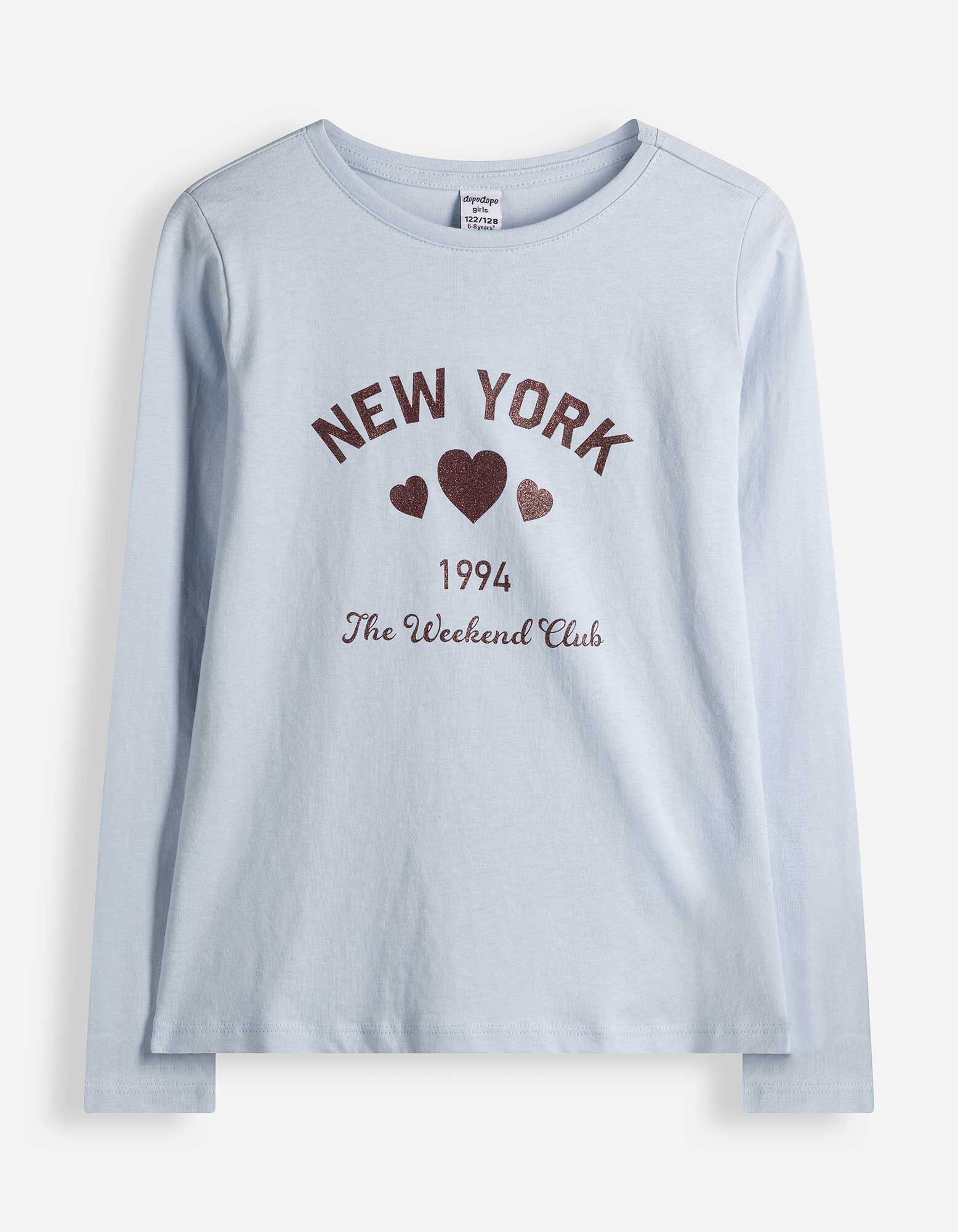 Longsleeve - Print - Lichtblauw
