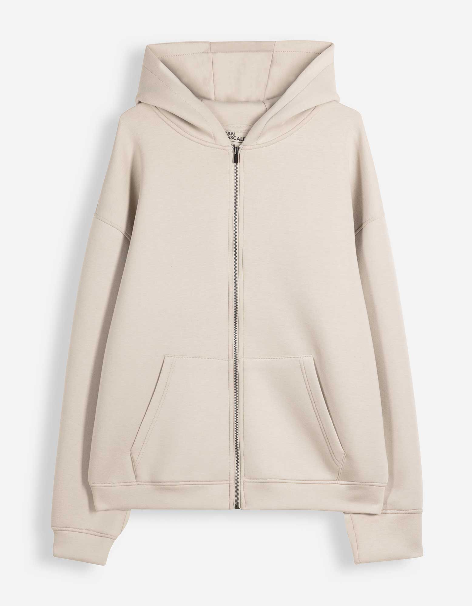 Sweatjacke - Oversized Fit - Beige
