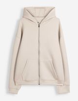 Sweatjacke - Oversized Fit - Beige