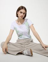 Kalhoty s širokými nohavicemi - Mušelín - sv. zelena