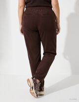 Pantalon en velours c&ocirc;tel&eacute; - Ceinture &eacute;lastique - Brun