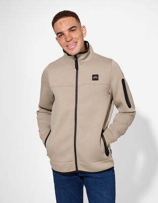 Sweatvest - Opstaande kraag - beige