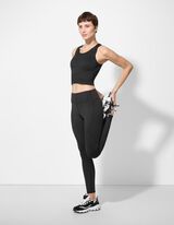 Cropped Top - Gerippt - schwarz