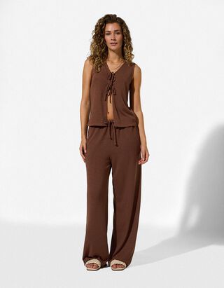 Hose - Viskose-Mix - Braun
