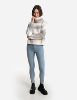 Sweter z dzianiny - golf - bez