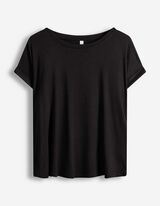 T-Shirt - Viskose-Mix - schwarz