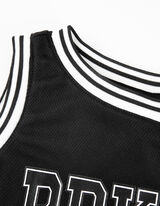 Komplet top i hlače - Kontrastne pruge - crna