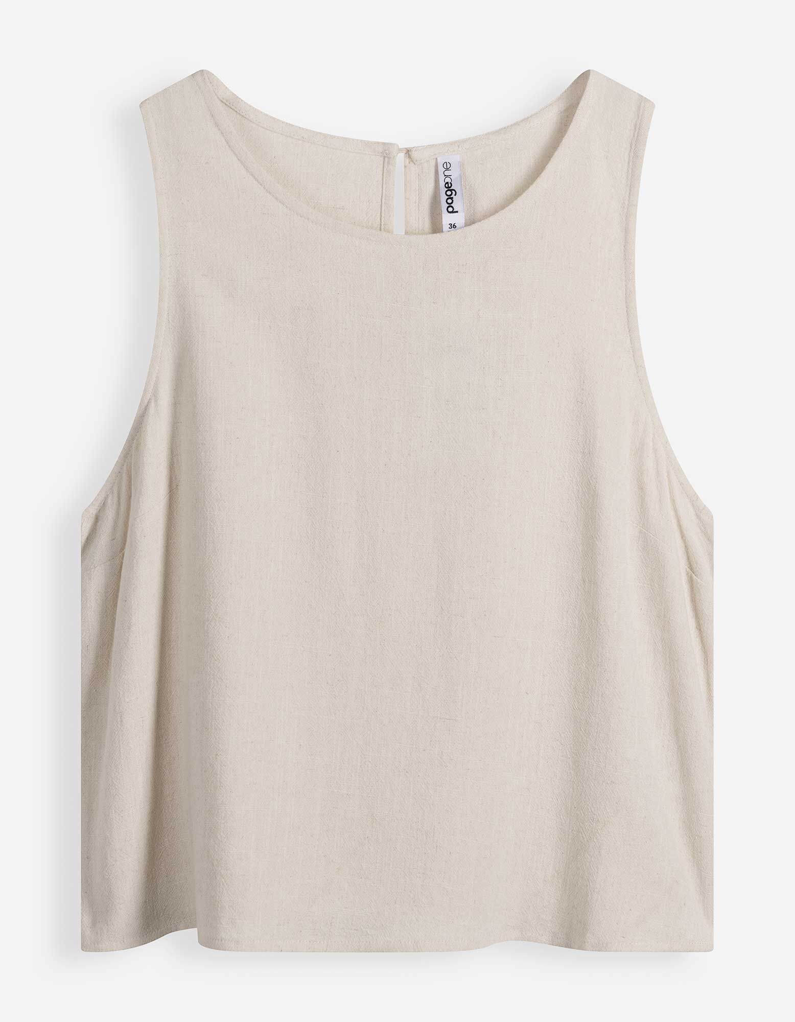 Blusentop - einfarbig - Beige