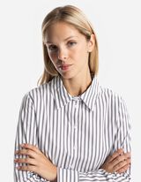 Košeľová blúzka - Zmes bavlny - tmavoseda