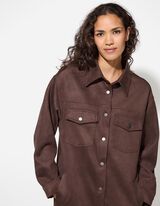 Kabát - Műbőr - sötétbarna