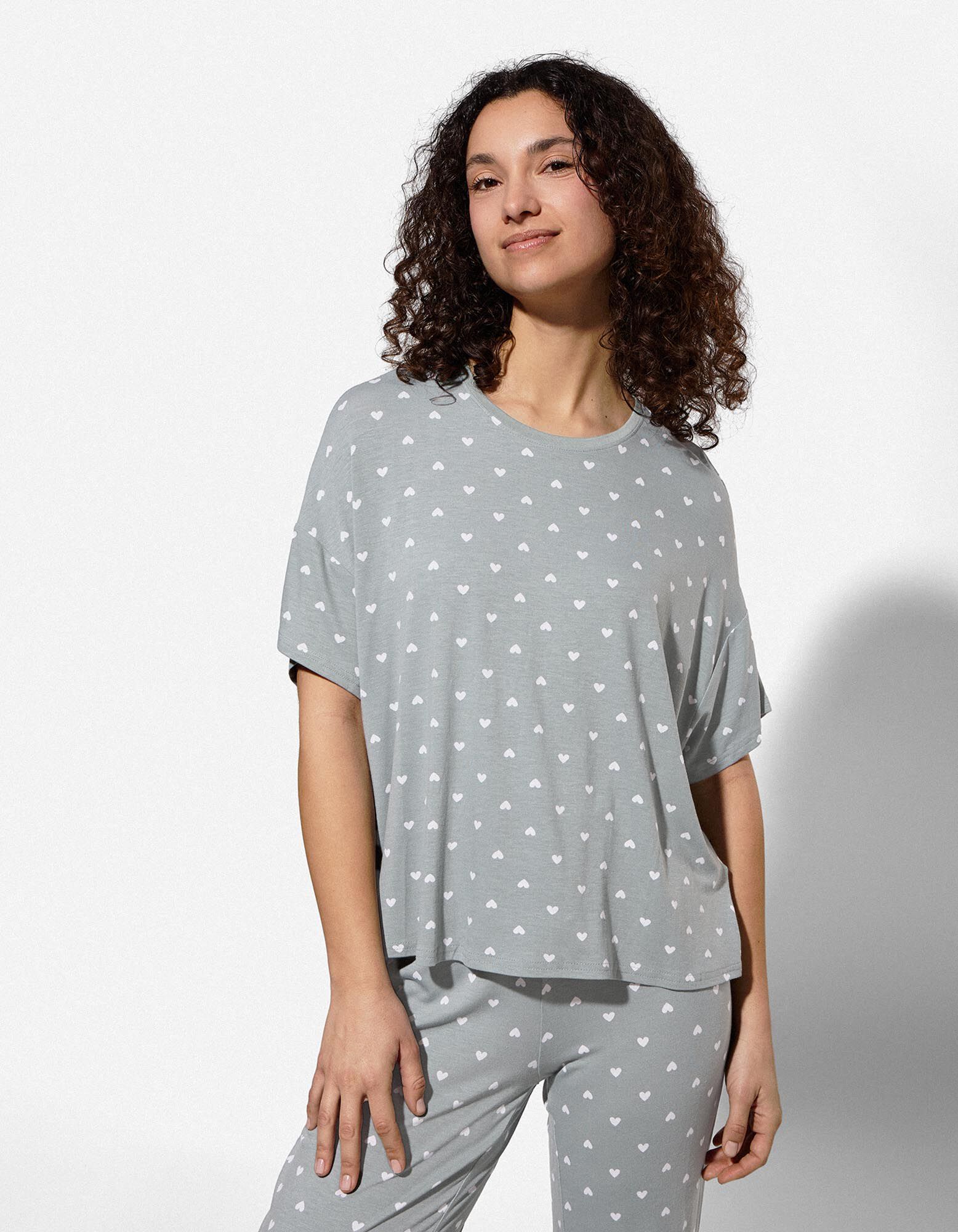 Ensemble pyjama (T-shirt et pantalon) - Viscose - turquoise