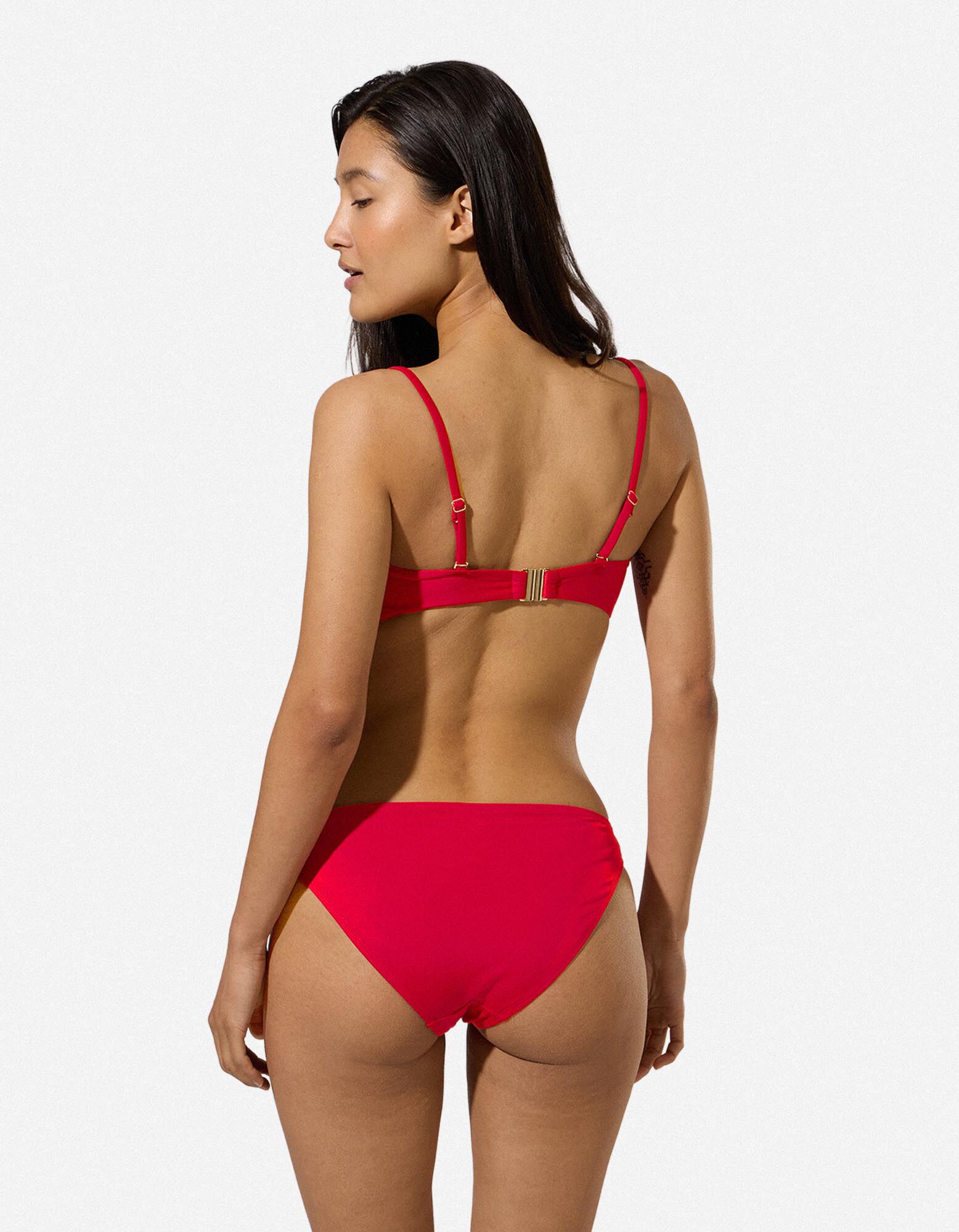 Bikinitop - Metallic-Details - Rot