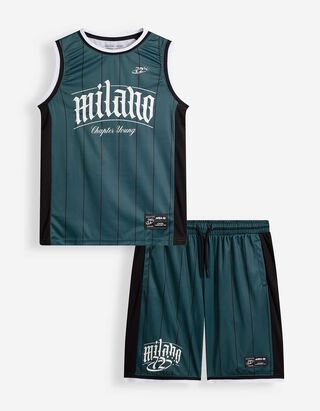 Set aus Top und Hose - Mesh - dunkelgr&uuml;n