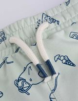 Šortky - Vzor po celé ploše - sv. zelena