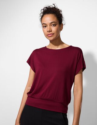 Tričko - Směs s visk&oacute;zou - tmave cerven&aacute;