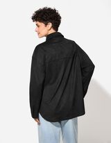 Giacca scamiciata - Imitazione di camoscio - nero