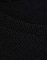 Póló - Bordázott - fekete