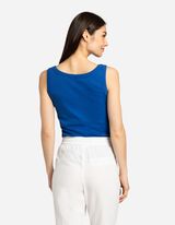 Top - Geribde structuur - blauw