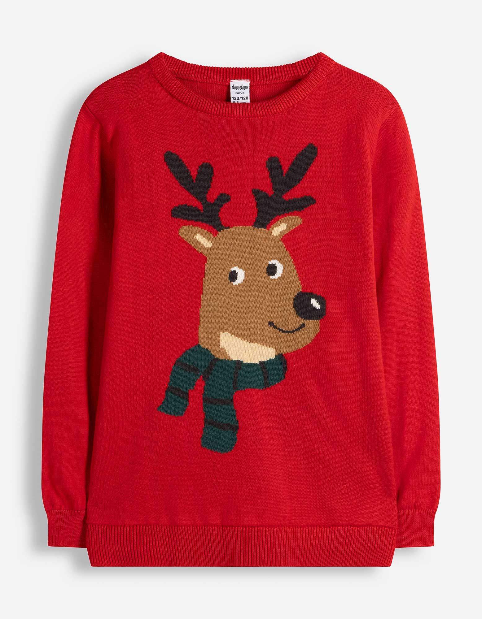 Strickpullover - Applikation - Rot