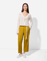 Culotte - Leinen-Mix - dunkelgrün