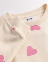 Sweatshirt - Allover-Muster - beige