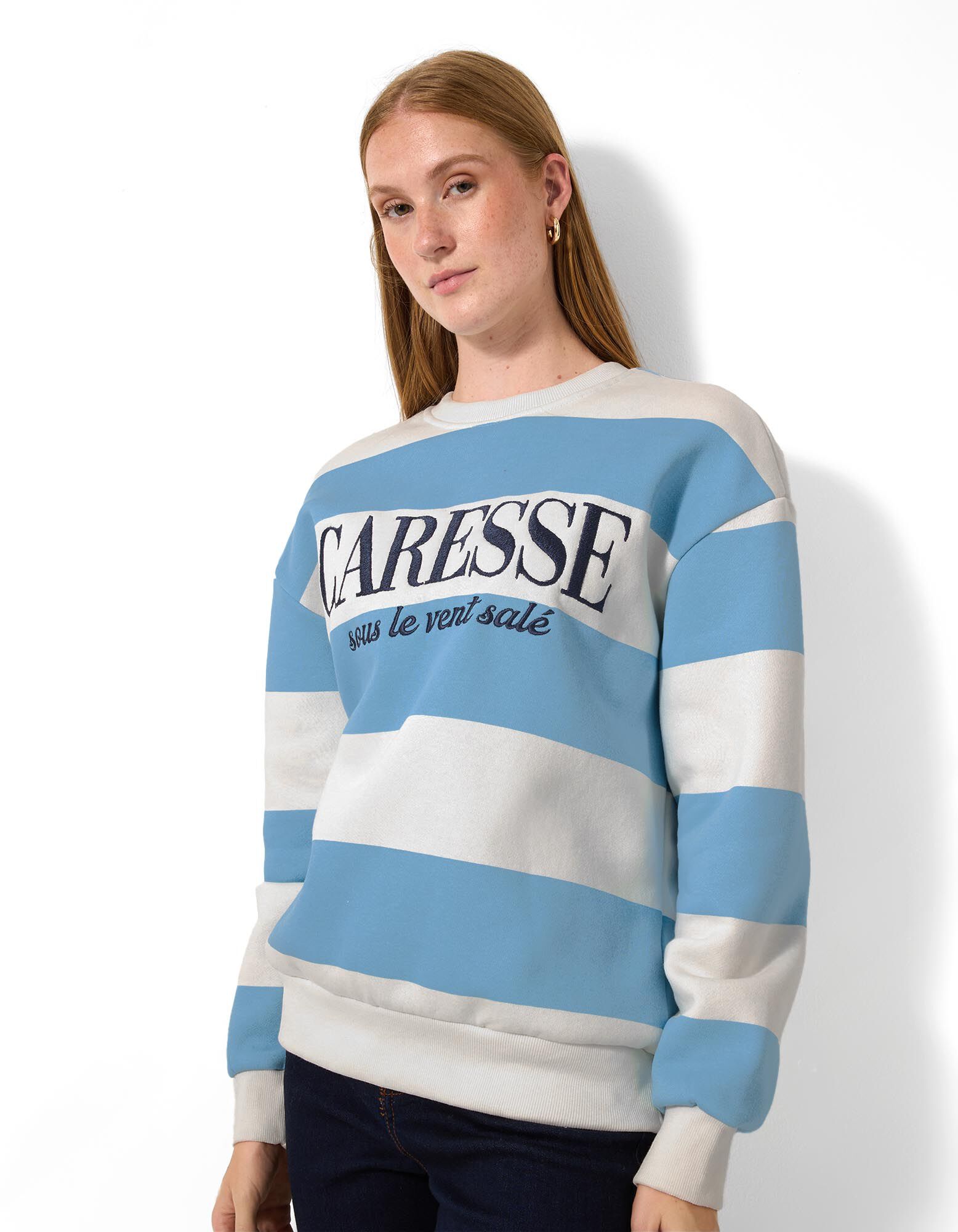 Sweatshirt - Messageprint - Hellblau