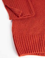 Megzta suknelė - Stati apykaklė - tamsiai raudonas