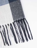 szal - Wełniany wygląd - ciemny niebieski