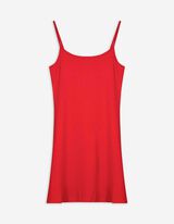 Kleid in A-Linie - Spaghettiträger - rot
