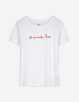 T-Shirt - Stickereien - weiß