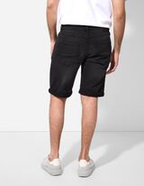 Short en jean - Revers cousus au bas des jambes - Noir
