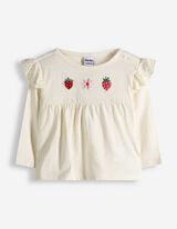 Set aus Langarmshirt und Leggings - Stickereien - wei&szlig;