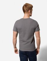 T-Shirt - Knopfleiste - dunkelgrau