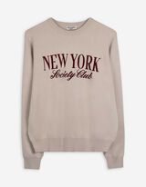 Žebrovaný pletený svetr - Výšivka - hneda