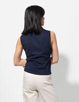 Gebreide top - Viscosemix - donkerblauw