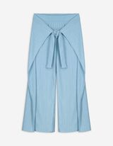 Culotte - Bindegürtel - blau