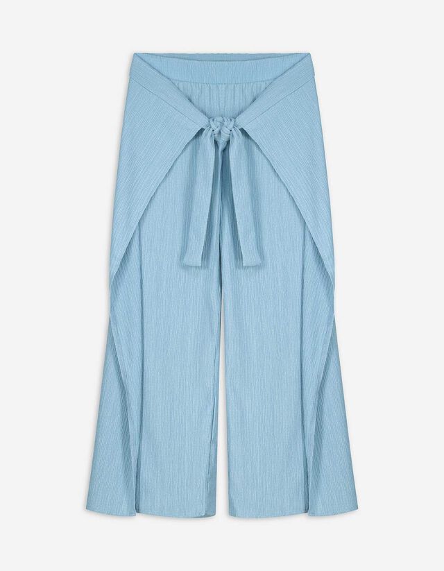 Culotte - Bindegürtel - blau