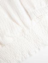 Maglia a manica lunga - Aspetto grinzoso - bianco