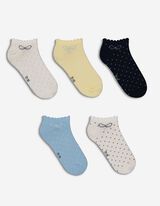 Șosete sneaker - Pachet de 5 - Alb