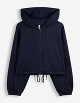 Sweatjacke - Tunnelzug am Saum - Dunkelblau
