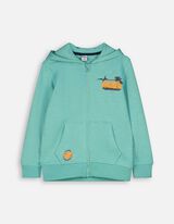 Cipzáros melegítőfelső - Hátul nyomtatott minta - türkiz