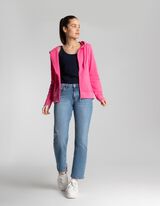 Felpa aperta - Cappuccio con coulisse - rosa fucsia