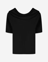 Strickshirt - Carmen-Ausschnitt - schwarz