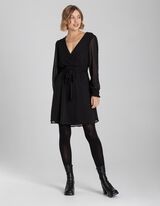 Midi suknelė - Sujuosiama - juodas