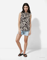 blůza - Potisk po celé ploše - bílá