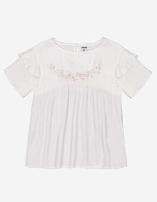 Shirt - Borduursels - wit