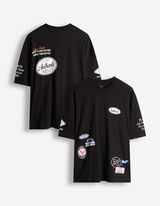 T-Shirt - Allover-Print - schwarz