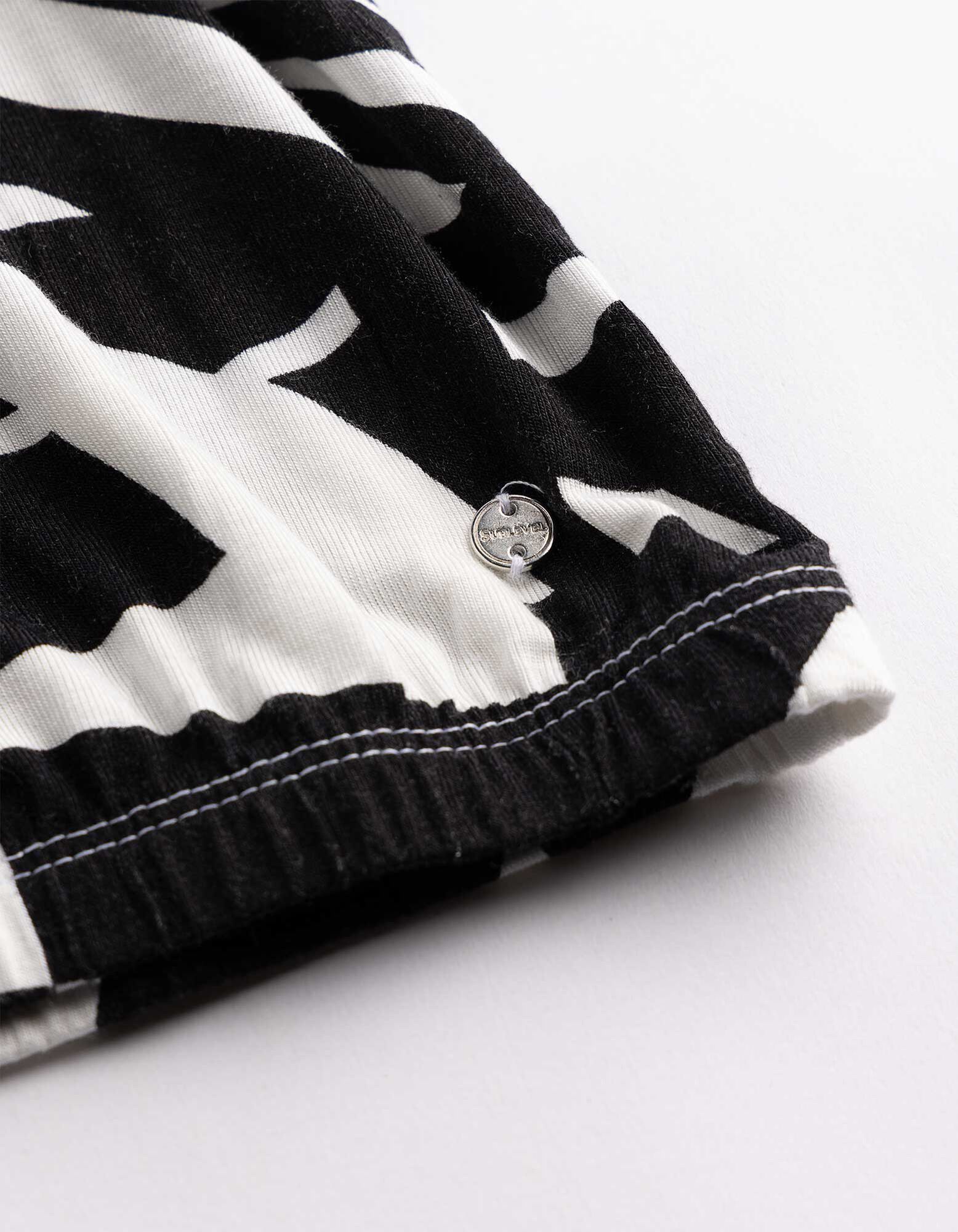 Langarmshirt - Allover-Print - Schwarz