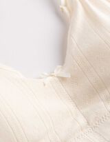Bustier - Pointelle - wei&szlig;