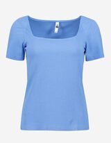T-shirt - prostokątny dekolt - jasny niebieski